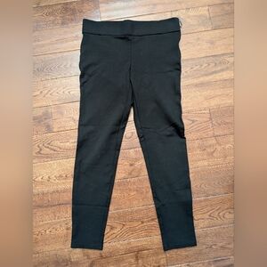 EUC Ann Taylor Petite Side Zip Athletic Black Leggings Stretch Size 2P